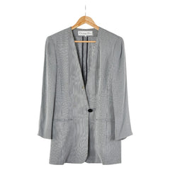 ディオール ストライプ ジャケット サイズ:11 グレー ブラック レーヨン アセテート レディース Dior 【中古】