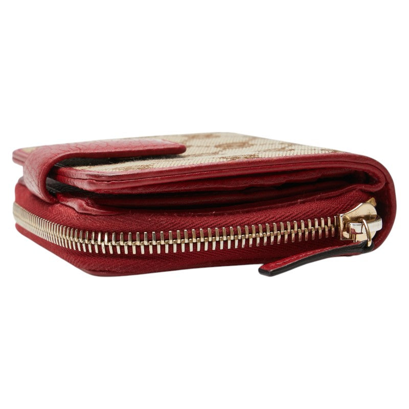 グッチ GGキャンバス 長財布 346056 ベージュ レッド キャンバス レディース GUCCI 【中古】