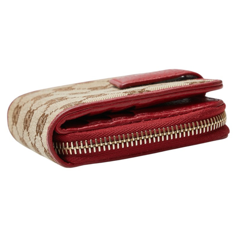 グッチ GGキャンバス 長財布 346056 ベージュ レッド キャンバス レディース GUCCI 【中古】