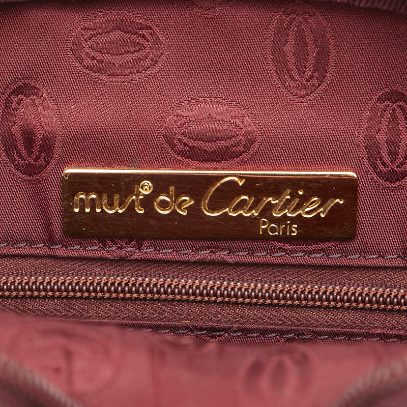 カルティエ マストライン ショルダーバッグ ボルドー ワインレッド レザー レディース CARTIER 【中古】