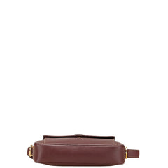 カルティエ マストライン ショルダーバッグ ボルドー ワインレッド レザー レディース CARTIER 【中古】