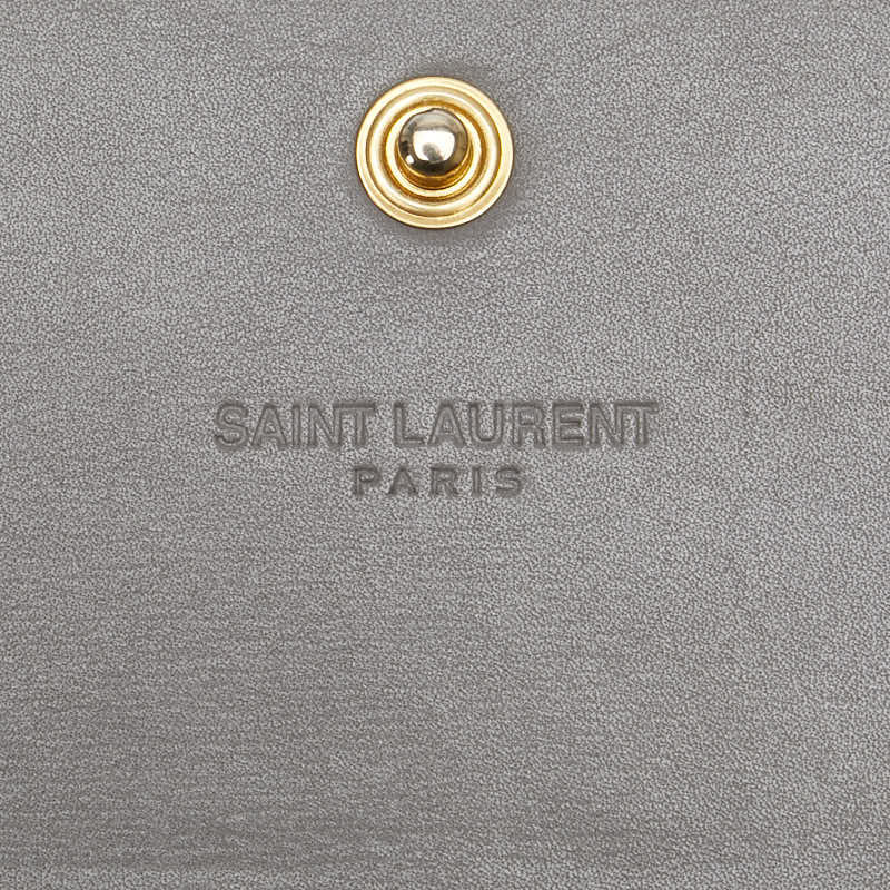 サンローラン 長財布 372267 グレー レザー レディース SAINT LAURENT 【中古】