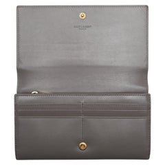 サンローラン 長財布 372267 グレー レザー レディース SAINT LAURENT 【中古】