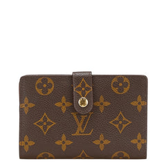 ルイ ヴィトン モノグラム ヴィエノワ 二つ折り財布 M61663 ブラウン PVC レザー レディース LOUIS VUITTON 【中古】