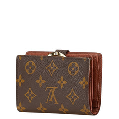 ルイ ヴィトン モノグラム ヴィエノワ 二つ折り財布 M61663 ブラウン PVC レザー レディース LOUIS VUITTON 【中古】