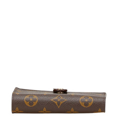 ルイ ヴィトン モノグラム ヴィエノワ 二つ折り財布 M61663 ブラウン PVC レザー レディース LOUIS VUITTON 【中古】