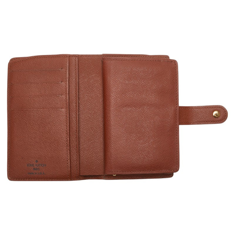 ルイ ヴィトン モノグラム ヴィエノワ 二つ折り財布 M61663 ブラウン PVC レザー レディース LOUIS VUITTON 【中古】