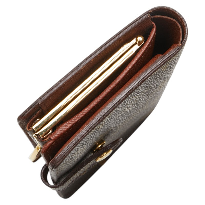 ルイ ヴィトン モノグラム ヴィエノワ 二つ折り財布 M61663 ブラウン PVC レザー レディース LOUIS VUITTON 【中古】