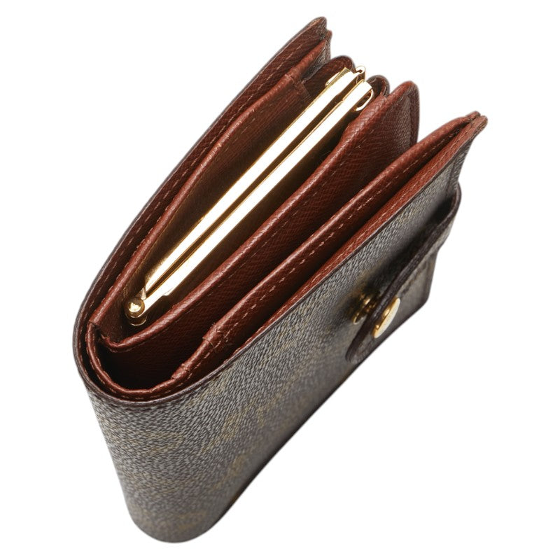 ルイ ヴィトン モノグラム ヴィエノワ 二つ折り財布 M61663 ブラウン PVC レザー レディース LOUIS VUITTON 【中古】