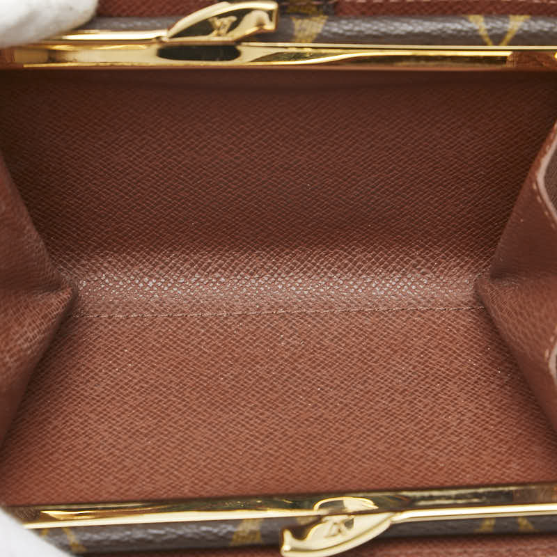 ルイ ヴィトン モノグラム ヴィエノワ 二つ折り財布 M61663 ブラウン PVC レザー レディース LOUIS VUITTON 【中古】