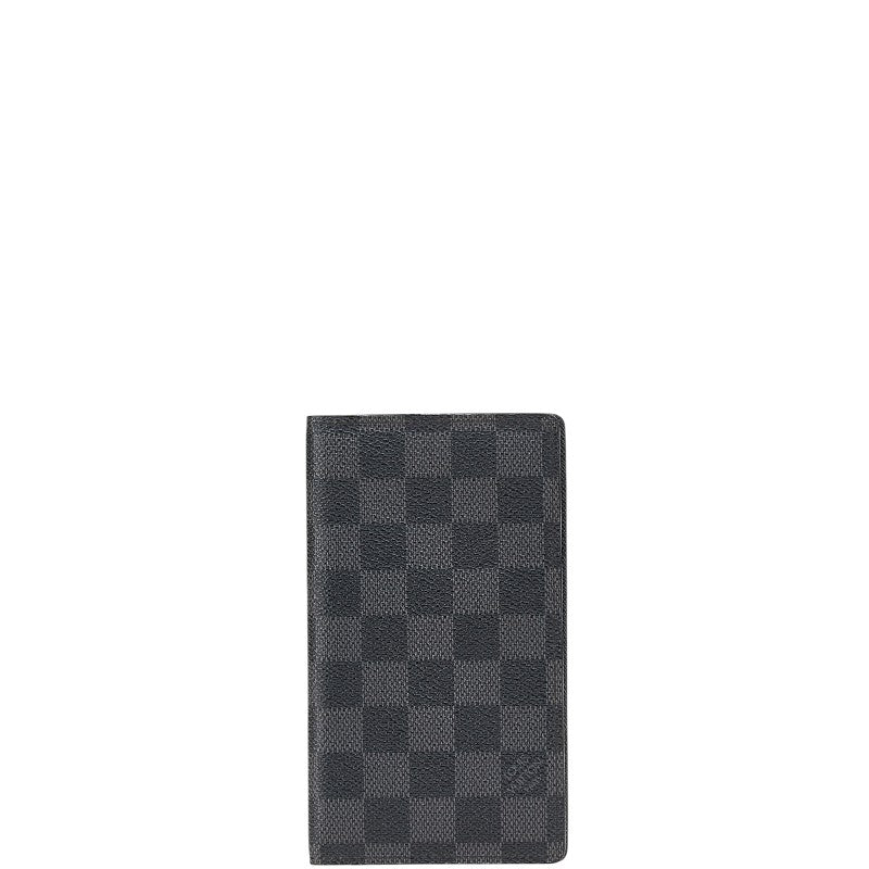 ルイ ヴィトン ダミエ グラフィット アジェンダ ポッシュ 札入れ R20975 ブラック グレー PVC メンズ LOUIS VUITTON 【中古】