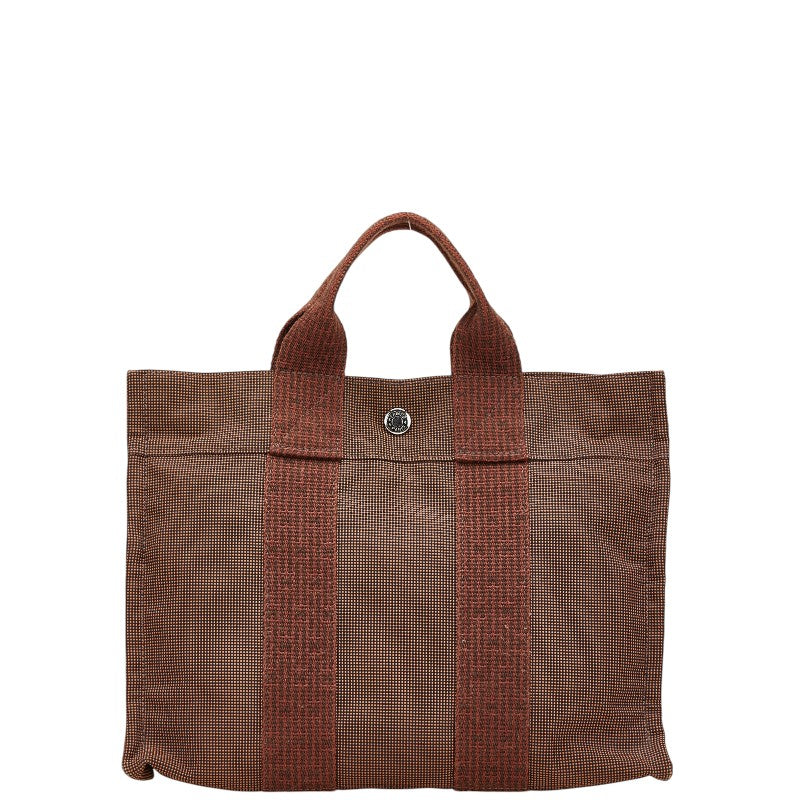 エルメス エールライン トートPM ハンドバッグ トートバッグ ブラウン キャンバス レディース HERMES 【中古】