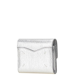 マルタンマルジェラ エンベロープ 三つ折り財布 S56UI0136 シルバー レザー レディース MARTIN MARGIELA 【中古】