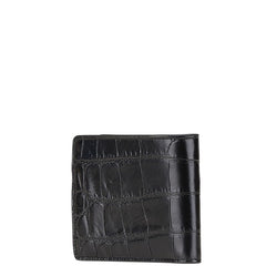 ヴェルサーチェ メデューサ クロコ型押し 二つ折り財布 ブラック レザー レディース VERSACE 【中古】