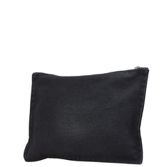 エルメス ヨッティングGM ポーチ ブラック コットン レディース HERMES 【中古】