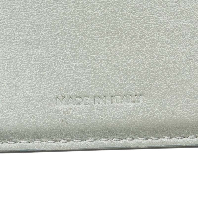 セリーヌ 三つ折り財布 コンパクトウォレット ライトグリーン レザー レディース CELINE 【中古】