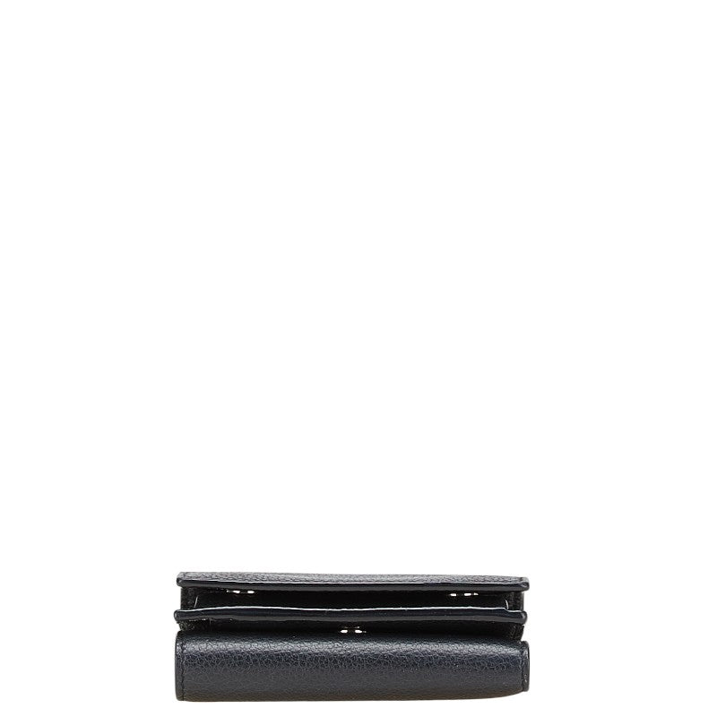 サンローラン 三つ折り財布 コンパクトウォレット ブラック レザー レディース SAINT LAURENT 【中古】