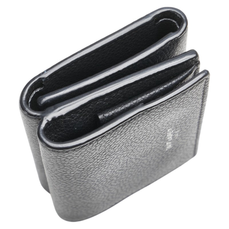 サンローラン 三つ折り財布 コンパクトウォレット ブラック レザー レディース SAINT LAURENT 【中古】