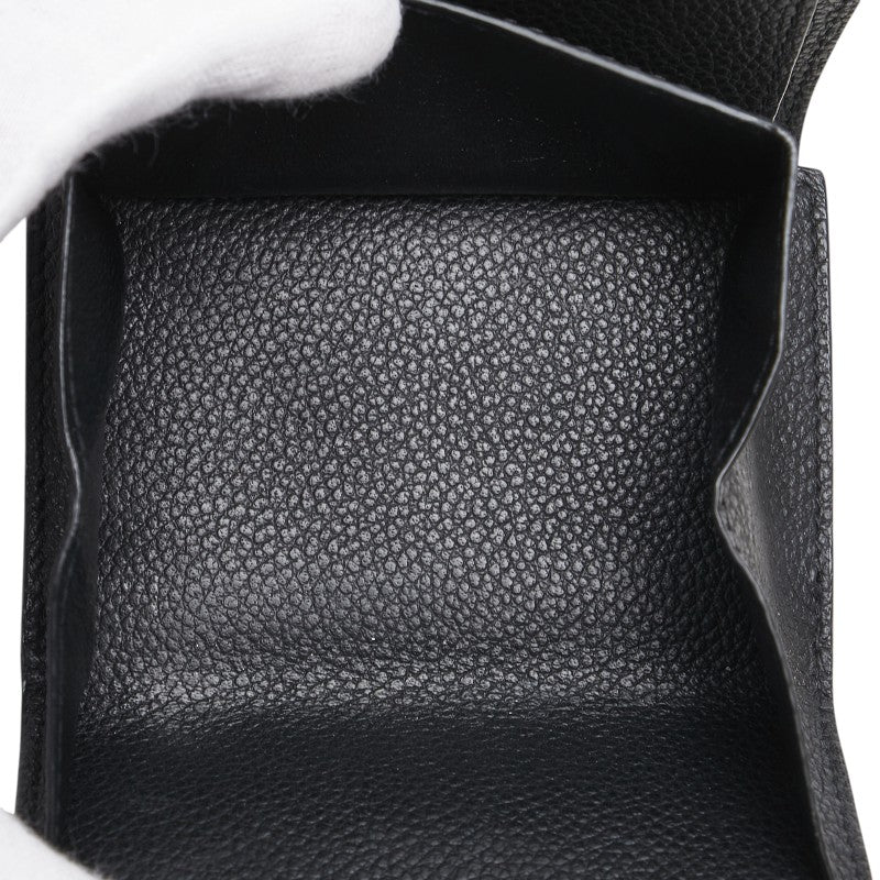 サンローラン 三つ折り財布 コンパクトウォレット ブラック レザー レディース SAINT LAURENT 【中古】