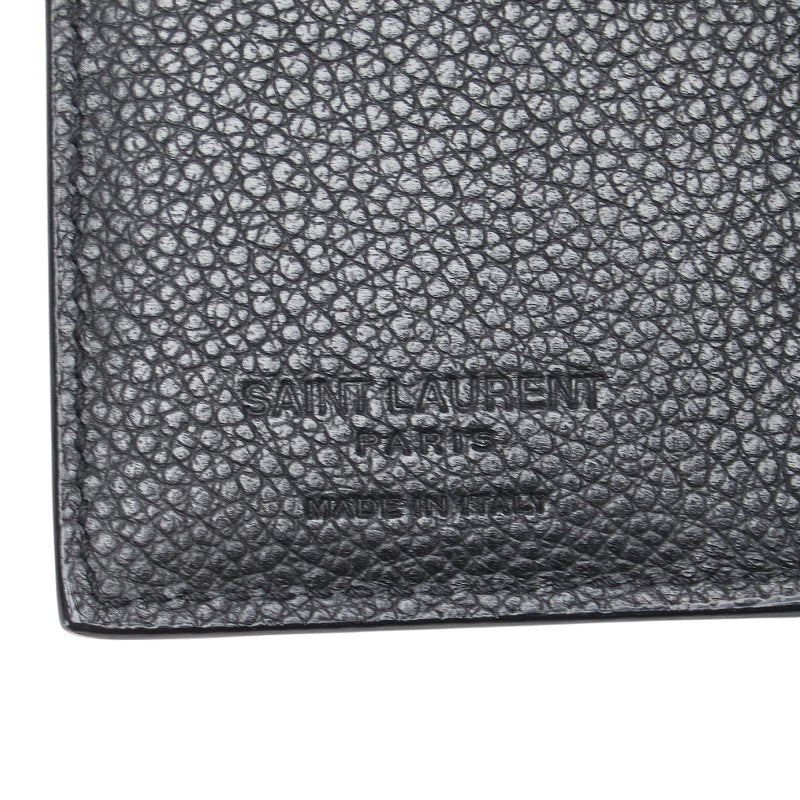 サンローラン 三つ折り財布 コンパクトウォレット ブラック レザー レディース SAINT LAURENT 【中古】