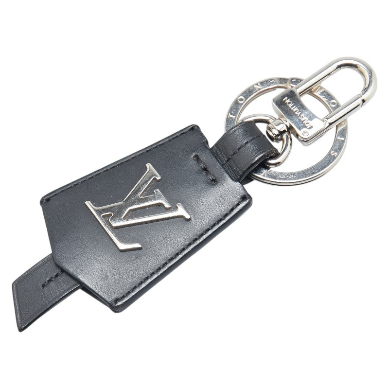 ルイ ヴィトン LV クロッシュ クレ キーホルダー チャーム M68020 ブラック シルバー レザー メタル レディース LOUIS VUITTON 【中古】