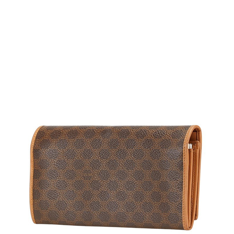 セリーヌ マカダム 長財布 ブラウン PVC レザー レディース CELINE 【中古】