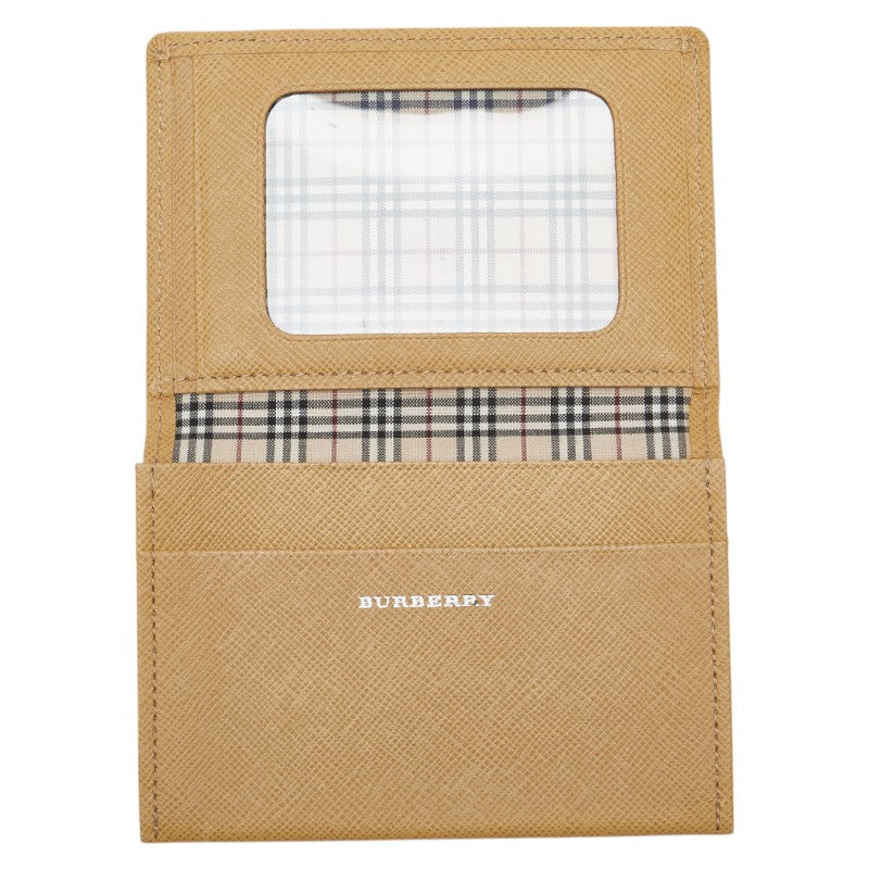 バーバリー ノバチェック カードケース パスケース ベージュ レザー レディース BURBERRY 【中古】