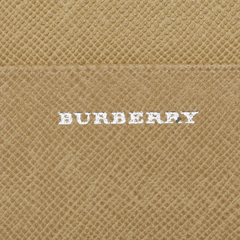 バーバリー ノバチェック カードケース パスケース ベージュ レザー レディース BURBERRY 【中古】
