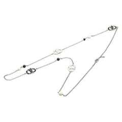 サルヴァトーレフェラガモ ガンチーニ ロングネックレス シルバー ブラック ホワイト メタル レディース Salvatore Ferragamo 【中古】