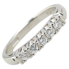 Pt900 プラチナ ダイヤ0.28ct 一文字 リング 指輪 レディース 9号 【中古】