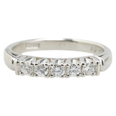 Pt900 プラチナ ダイヤ0.28ct 一文字 リング 指輪 レディース 9号 【中古】