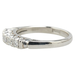 Pt900 プラチナ ダイヤ0.28ct 一文字 リング 指輪 レディース 9号 【中古】