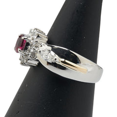 Pt900 プラチナ K18YG イエローゴールド コンビ ルビー0.43ct ダイヤ0.46ct リング 指輪 レディース 9.5号 【中古】