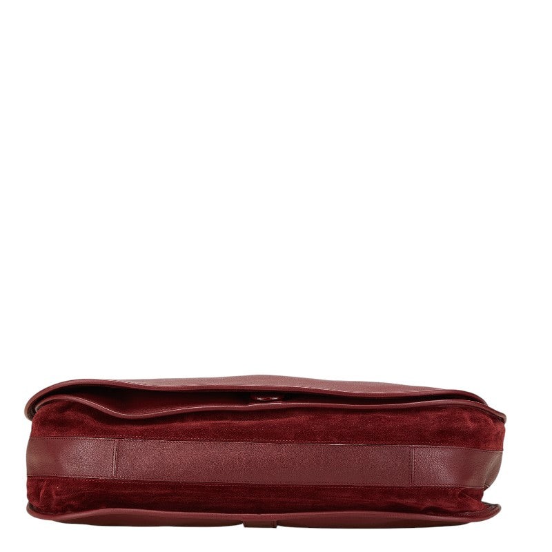 カルティエ ショルダーバッグ ワインレッド レザー スウェード レディース CARTIER 【中古】