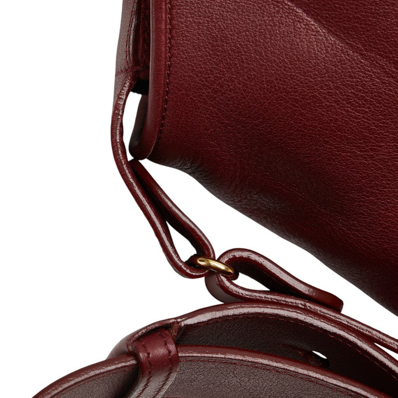 カルティエ ショルダーバッグ ワインレッド レザー スウェード レディース CARTIER 【中古】