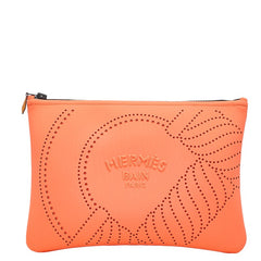 エルメス ネオバン カノエH MM ポーチ 小物入れ オレンジ グルナディーヌ ポリアミド/エラスタン レディース HERMES 【中古】