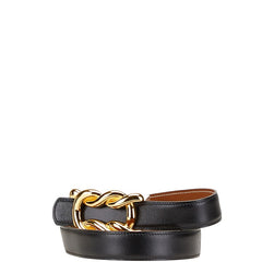 エルメス アタメ ベルト 65 ブラック ブラウン ボックスカーフ クシュベル レディース HERMES 【中古】