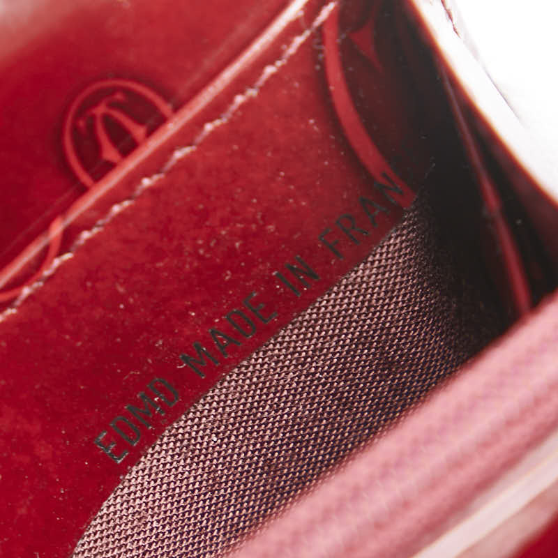 カルティエ ハッピーバースデー 長財布 ワインレッド エナメル レディース CARTIER 【中古】