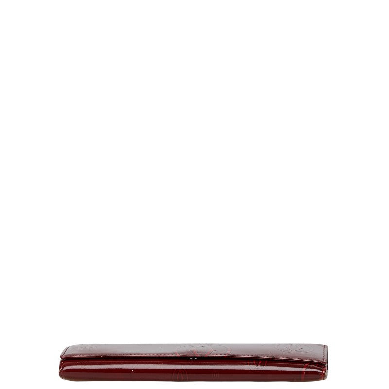 カルティエ ハッピーバースデー 長財布 ワインレッド エナメル レディース CARTIER 【中古】