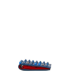 クリスチャンルブタン スタッズ 二つ折り財布 ブルー ネイビー レザー メンズ Christian Louboutin 【中古】