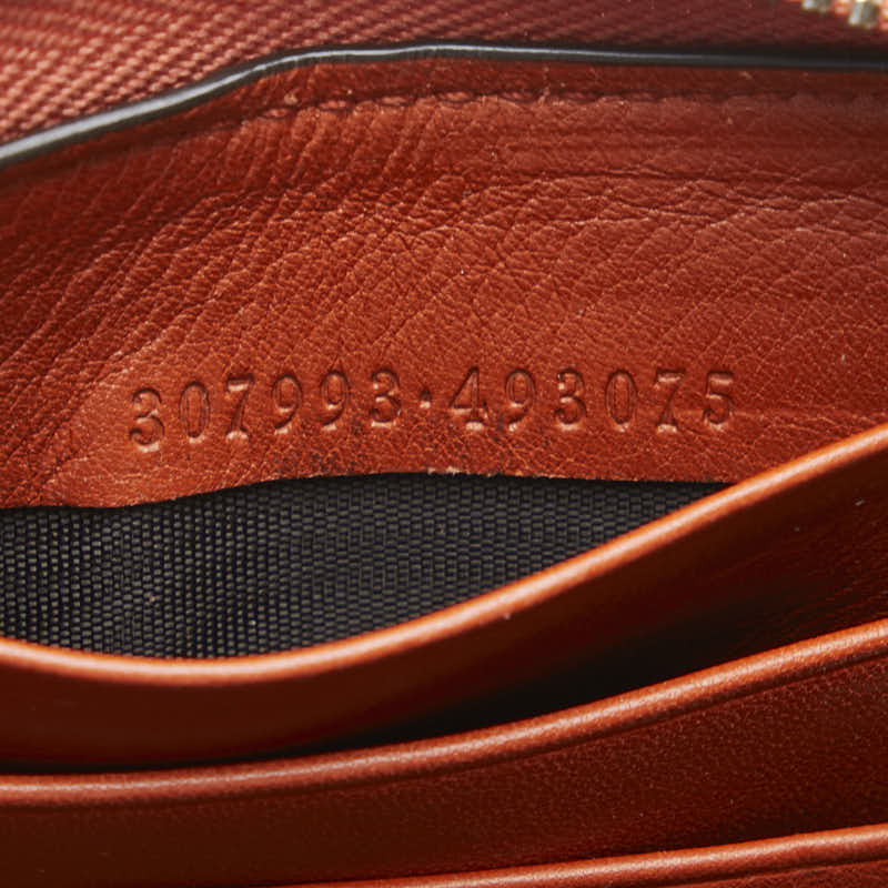 グッチ シマミストラル 長財布 ラウンドファスナー 307993 レッド レザー レディース GUCCI 【中古】