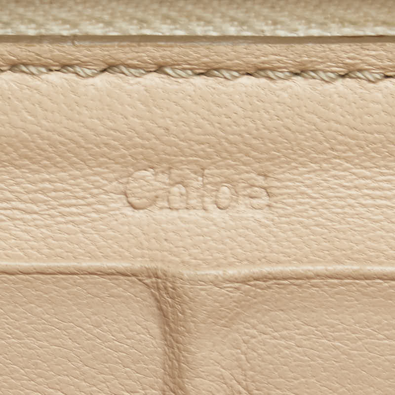 クロエ 長財布 ラウンドファスナー ベージュ レザー レディース Chloe 【中古】