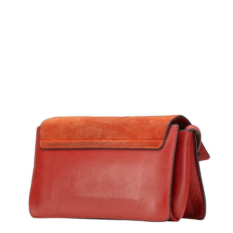 クロエ フェイ スモール 斜め掛け ショルダーバッグ レッド スウェード レザー レディース Chloe 【中古】