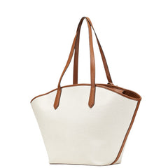 マイケルコース キンバー トートバッグ ハンドバッグ ホワイト ブラウン キャンバス レザー レディース Michael Kors 【中古】