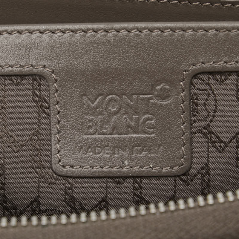 モンブラン ホワイトスター クロコ型押し 長財布 ラウンドファスナー ベージュ レザー レディース MONTBLANC 【中古】