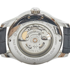 ハミルトン ジャズマスター オープンハート 腕時計 H325651 自動巻き ブラック文字盤 ステンレススチール レザー メンズ HAMILTON 【中古】