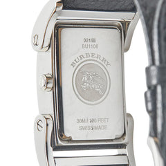 バーバリー 腕時計 BU1106 クオーツ シルバー文字盤 ステンレススチール レザー メンズ BURBERRY 【中古】
