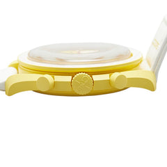 オメガ ×スウォッチ ムーンスウォッチ MISSION TO THE SUN 腕時計 SO33J100 クオーツ イエロー文字盤 セラミック ナイロン メンズ OMEGA 【中古】