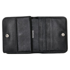 バレンシアガ キャッシュ 型押し 二つ折り財布 コンパクトウォレット 594216 シルバー レザー レディース BALENCIAGA 【中古】