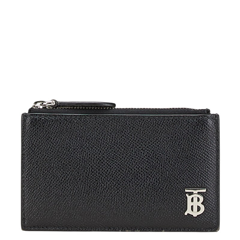 バーバリー TBロゴ コインケース パスケース フラグメントケース ブラック レザー レディース BURBERRY 【中古】